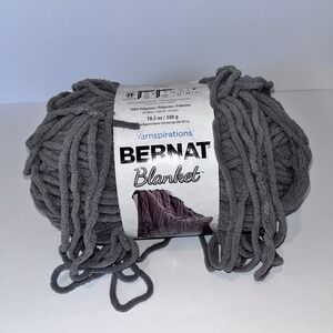 Bernat Blanket Yarn Dark Gray 10.5oz Skein 220yds 10044 Super Bulky Crochet Knit